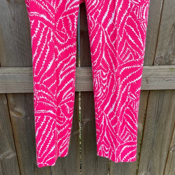 Lilly Pulitzer Pants Capri Zebra Printed Low Rise Straight Twill Size 2 Pink - Picture 4 of 8